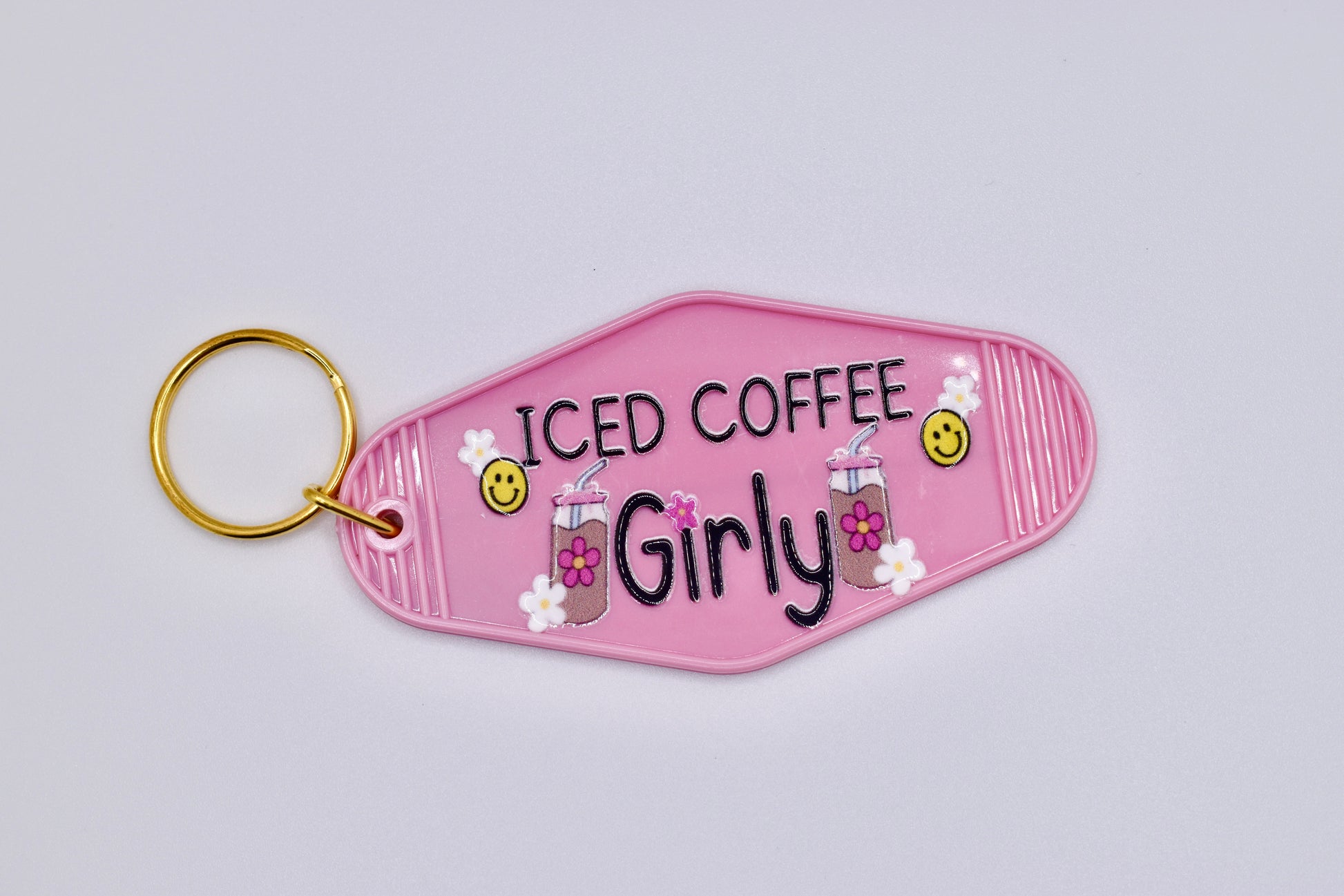 Iced Coffee Keychain Pink