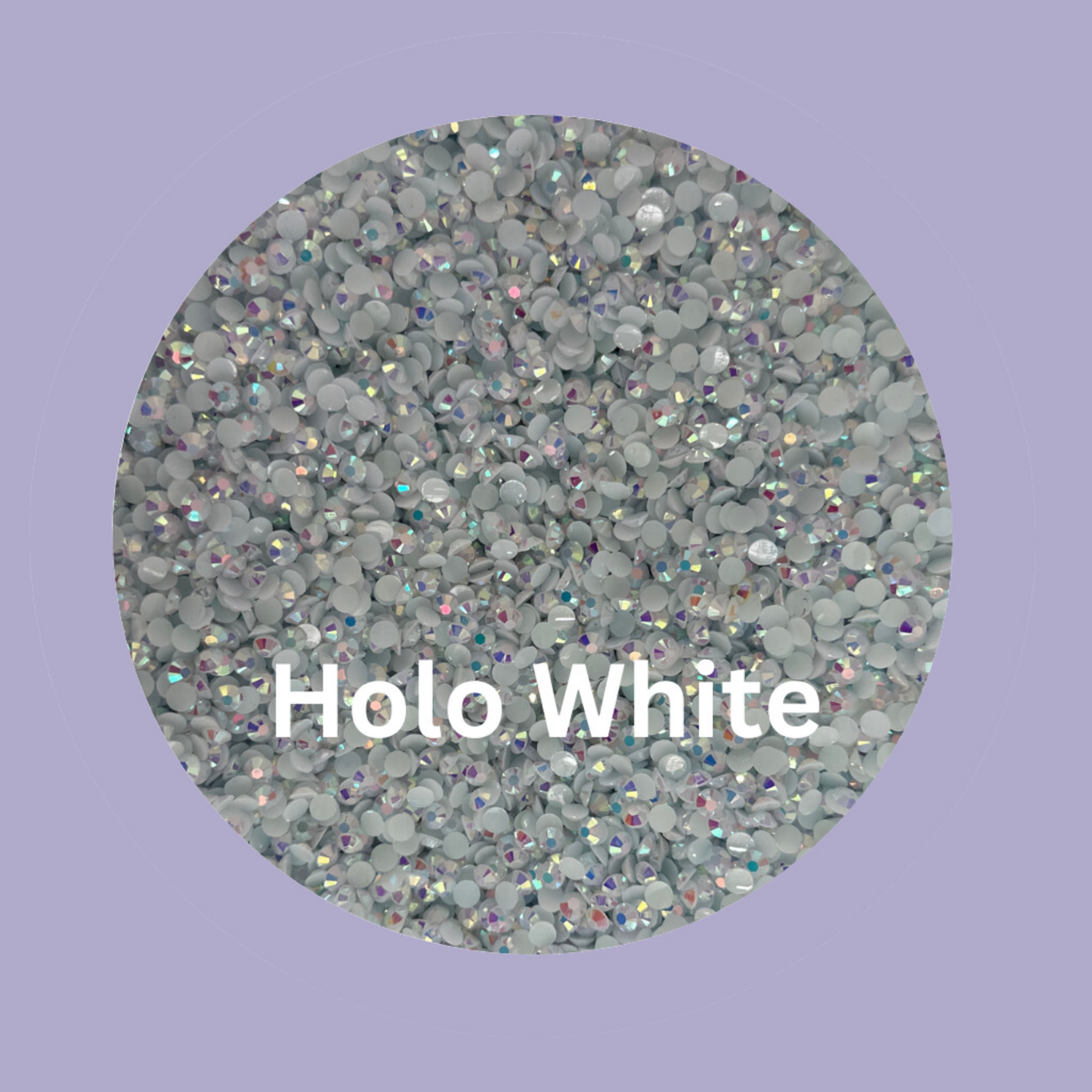 Holo White 4mm Flatback Rhinestone
