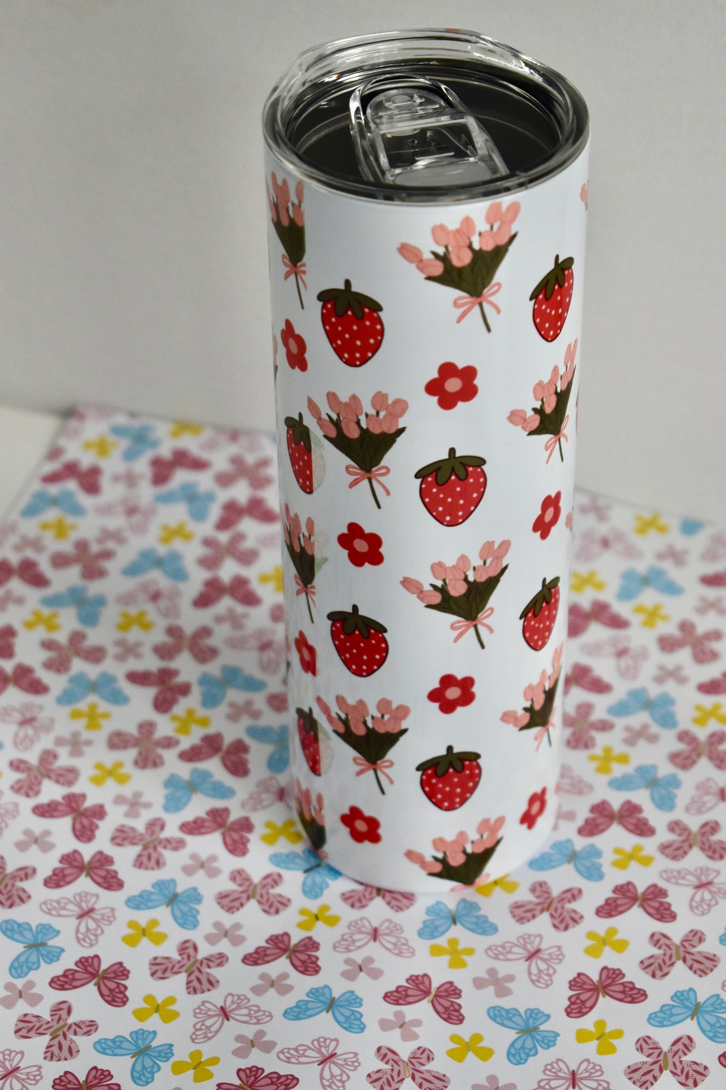 tulip floral stainless steel tumbler
