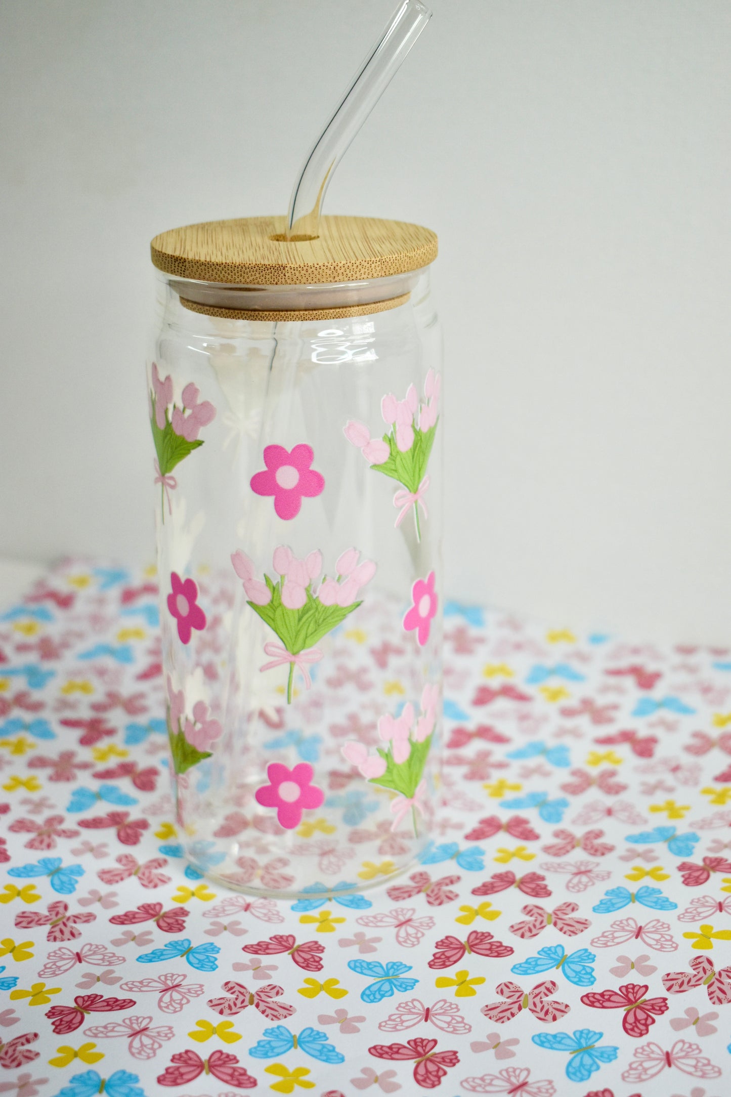 Tulip Cups with Lid and Straw