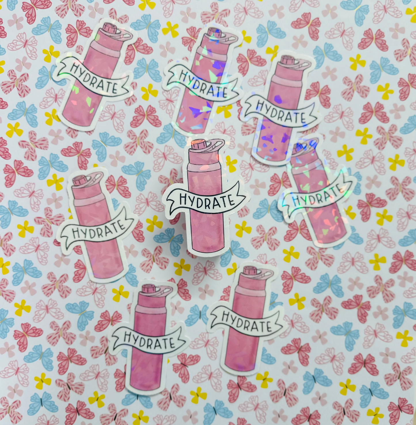 Hydrate Holographic Sticker (Pink)