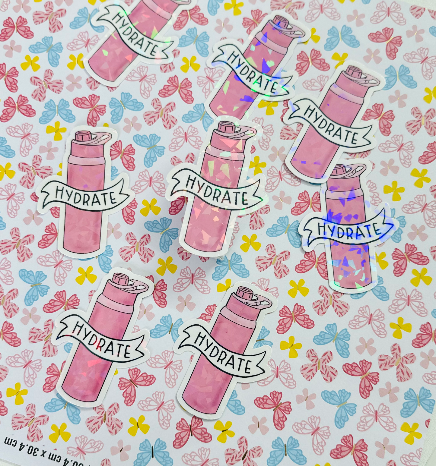Hydrate Holographic Sticker (Pink)